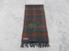 Vintage Sha're Wool Scarf Plaid AllWool Made in France Designer Brown Orange EUC