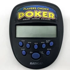 Vtg Radica Game Players Choice Draw Poker Black Joker Deuces Handheld Electronic