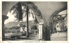 Santa Margherita Ligure Via Sella Street Scene Italy 1927 Postcard