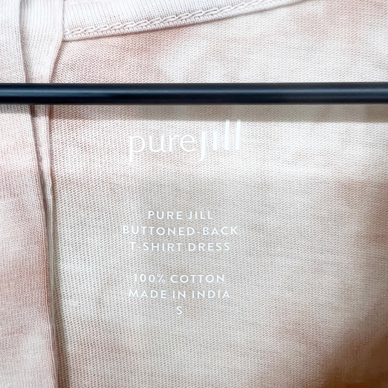 NWT Pure Jill J. Jill Button Back Light Pink Tie Dyed TShirt Dress