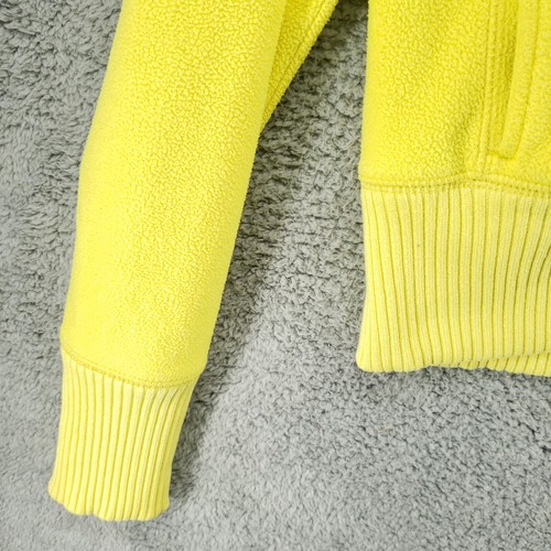 American Eagle Yellow Full Zip Youth L Hoodie Gray Faux Fur Lined Hood - Picture 6 of 15