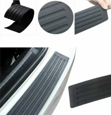 CAR REAR BUMPER GUARD PROTECTOR TRIM COVER SILL PLATE TRUNK RUBBER PAD KIT BLACK