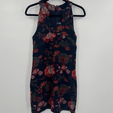 Eva Franco Cocktail Dress Women's 0 Multi Floral Pockets Back Zipper Sleeveless