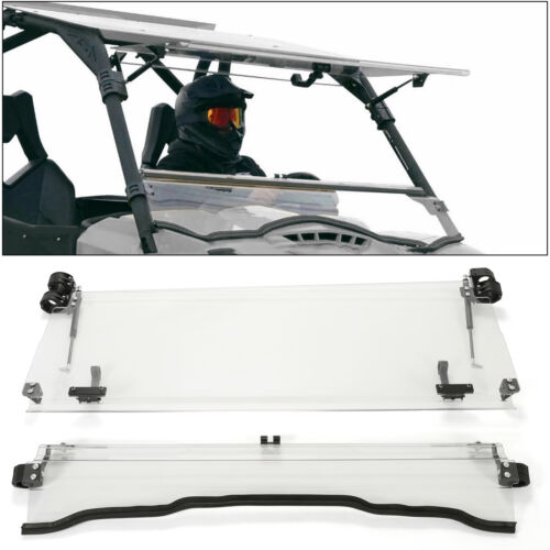 For 2015+ Kawasaki Mule Pro FXT FX DX 2-in-1 Flip Windshield Scratch Resistant - Picture 20 of 21