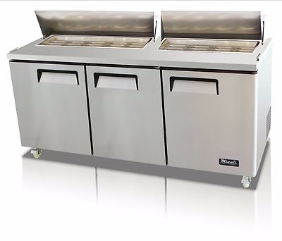 PEAK 72'' Three Door Sandwich Salad Prep Table P-SP72-18-HC