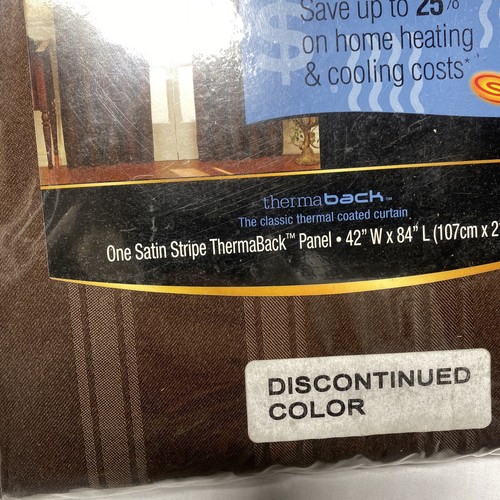 Eclipse Brown Blackout Energy-Efficient Thermaback Curtain Panel 42"W x 84"L NEW - Picture 3 of 5