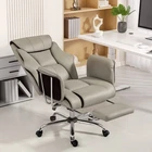 HOMCOM Executive Office Chair, Overstuffed Reclining Desk Chair, Grey