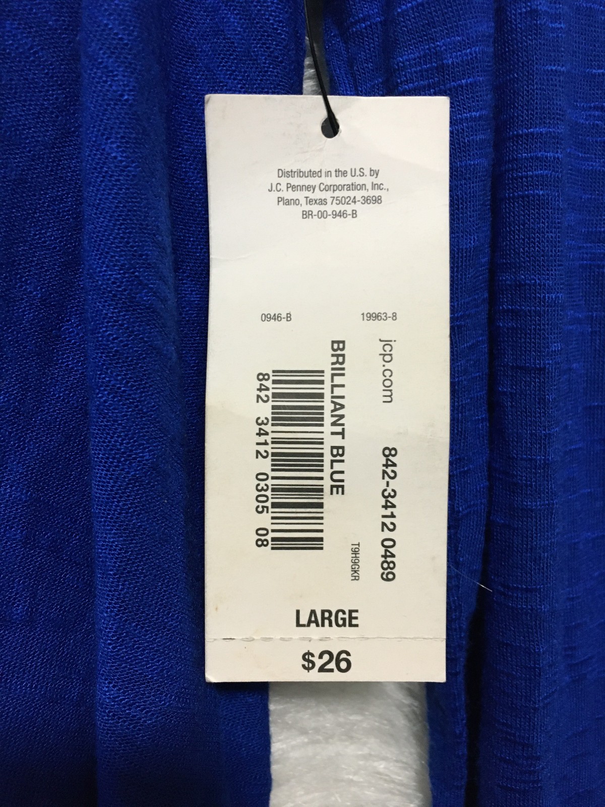 ana Top Women's Size Large Brilliant Blue Long Sleeve Blouse NWT 100% Rayon