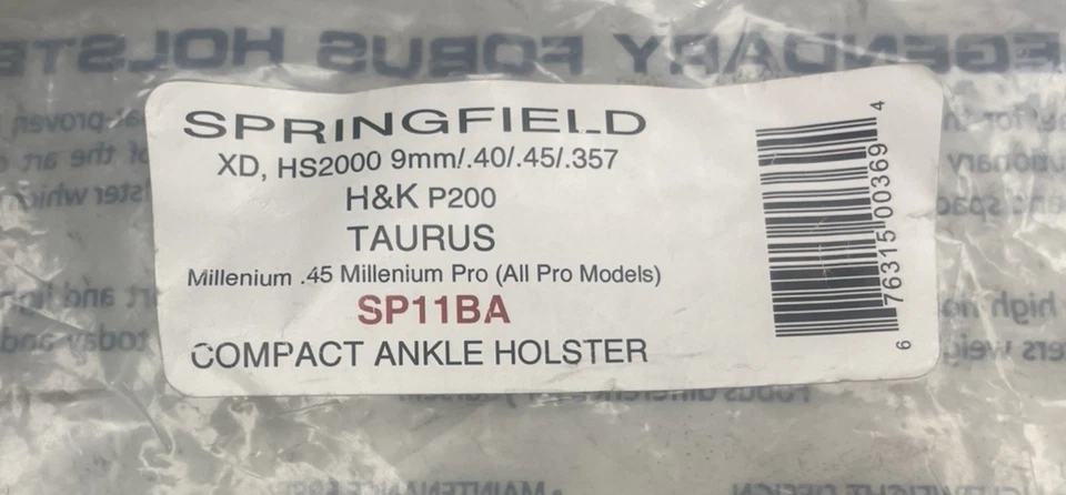 Fobus Ankle Holster, Black, Right Hand - Springfield XD  - SP11BA (6) - Image 3 of 4