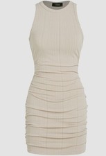 Nwt CIDER Large Ruched Knit Sleeveless Mini Dress