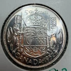 1952 Canada 50 Cents Half Dollar 0.8000 Silver ASW 0.3 Oz BU UNC