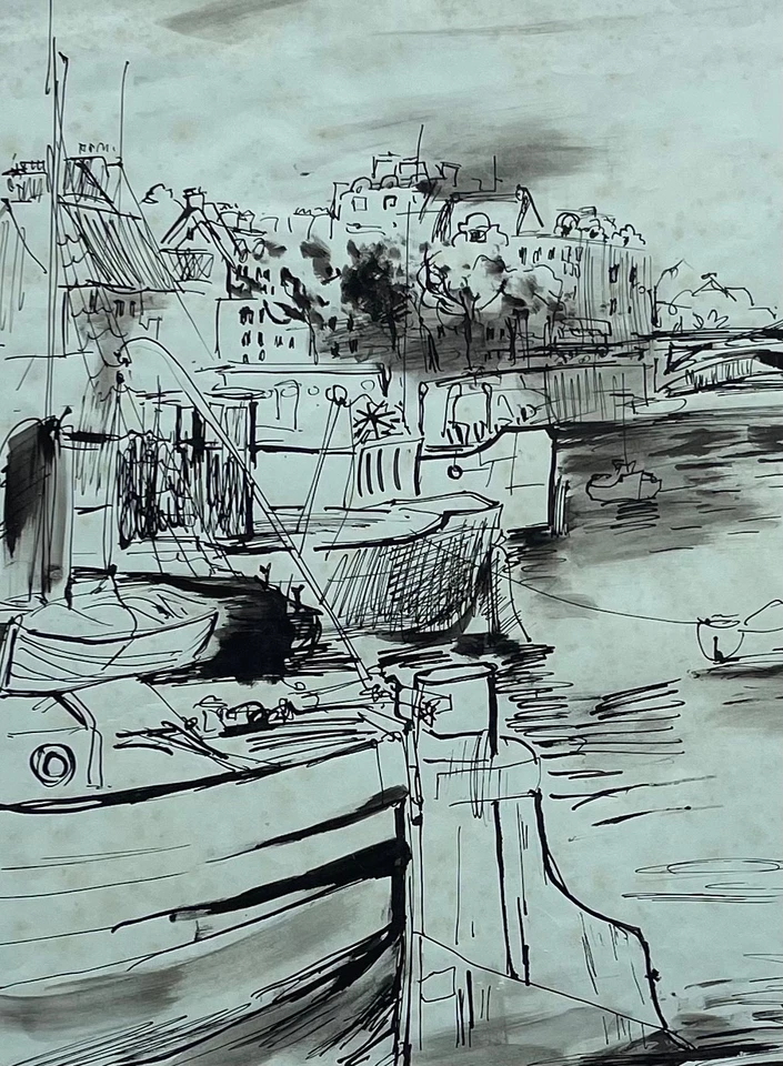 Glyn Morgan (1926-2015) “Bridge, London” ink and wash 1954 — 第 3/4 张图片