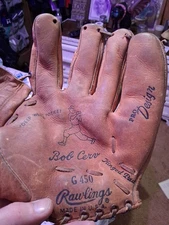 Vintage Basball Glove Rawlings Bob Cerv Pro Design G450
