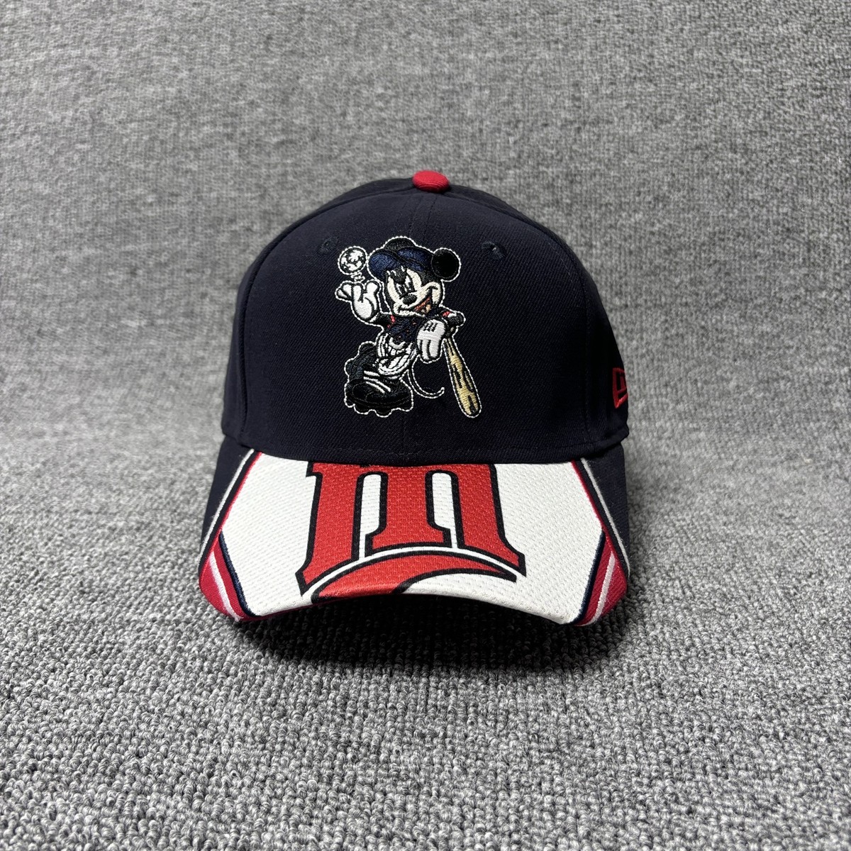 New Era 9FORTY Youth Mickey Mouse Baseball Player Navy Red Adjustable Hat Cap