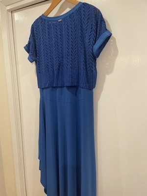 MC Planet Dress Blue With Knit Over Top Size T2 US8 | eBay