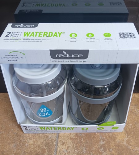 Reducir WaterDay 80oz 2 piezas a prueba de derrames tazas de hidratación todo el día paquete de 2 - Imagen 2 de 3