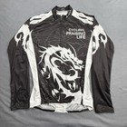 Cheji Cycling Jersey Black Graphic Dragon Full Zip Long Sleeve Poly Adult XL