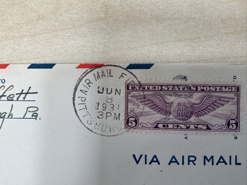 Primer correo aéreo de vuelo de EE. UU. 1931 Pittsburgh, P.A. Destino Washington, D.C*58 - Imagen 3 de 8