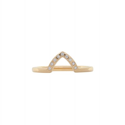 Minimalistisches erdabgebautes Diamantband in massivem 14K Gold - zarter Vorsteckring