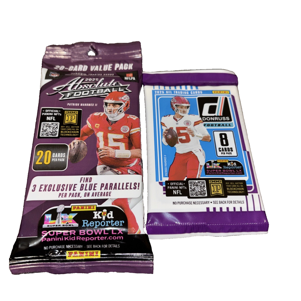 2025 Panini Absolute 20 Card Fat Pack &2025 Donruss Football 8 Card ...