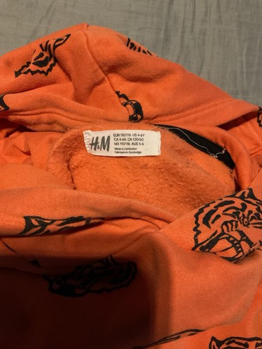 Kids Orange sweater With Tiger Character Print By H & M Size 4-6Y - Picture 4 of 4