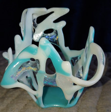 Statua scultura corallo marino in vetro arte modernista acqua bianco astratto