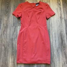 Banana Republic Sheath Dress Rust Orange Petite Size 4 Preppy Short Sleeve Lined