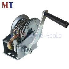 Heavy Duty 1200Lbs High Carbon Steel Hand Winch Crank Gear Winch Cable For Trail