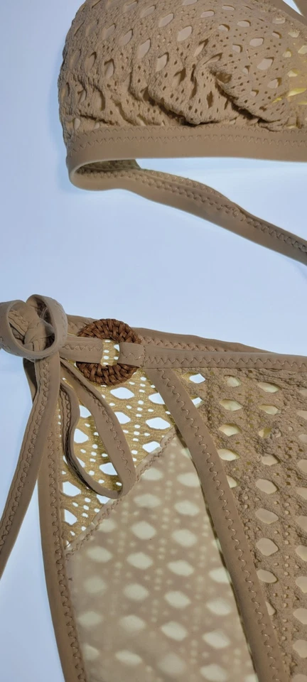 Robin Piccone Bikini Womens Set Top Triangle and Bottom Mid Rise Sz Medium #28 - Image 3 of 4