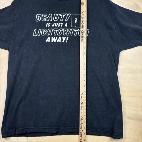 Vintage Beauty Is A Lightswitch Away Funny Statement Shirt Sz Large 90s Y2K - Picture 5 of 6