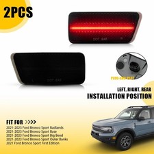 2x Smoked Red LED Rear Bumper Side Marker Lights For 2021-23 Ford Bronco Sport A