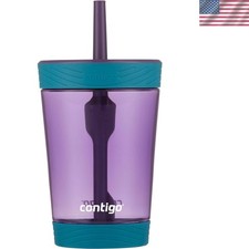 Kids 14oz Spill-Proof Tumbler with Straw - BPA Free Eggplant Design