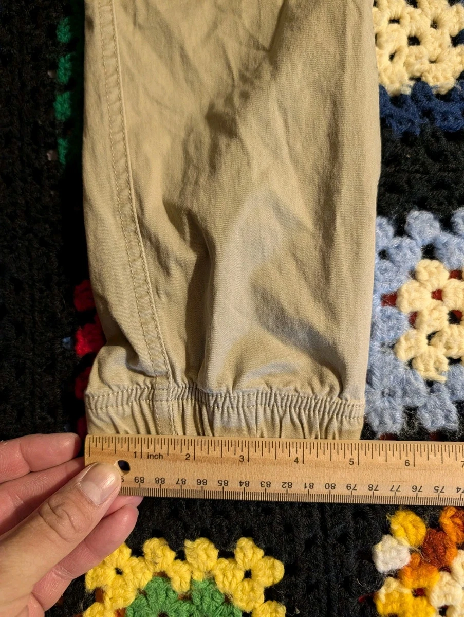 Pantalones H&M Pull On Cordón Mujer Pequeños Beige Tiro Alto Pierna Recta Cómodos