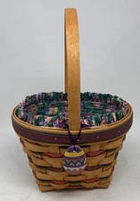 1996 Longaberger Easter Basket Combo with Protector, Liner, and Egg Tie-on