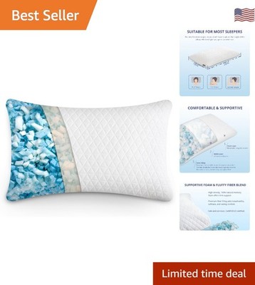 Medium Firm Standard/Queen Memory Foam Pillow with Washable Cover - 28'' x 18''