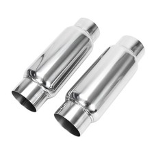 3 Inlet 3 Outlet Exhaust Muffler Pair Of 3 Inch Resonator Universal Stainl... 3 Inlet 3 Outlet Exhaust Muffler Pair Of 3 Inch Resonator Universal Stainl...