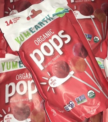 4 YumEarth Organic Assorted Flavors Vitamin C Lollipops 14 pops 3.1 oz Cherry