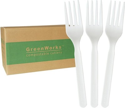 GreenWorks 1000 Count 6 Compostable Forks BPI Certified