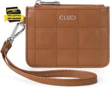 Small Quilted Coin Purse Leather RFID Blocking Card Holder Slim Wristlet Wallets