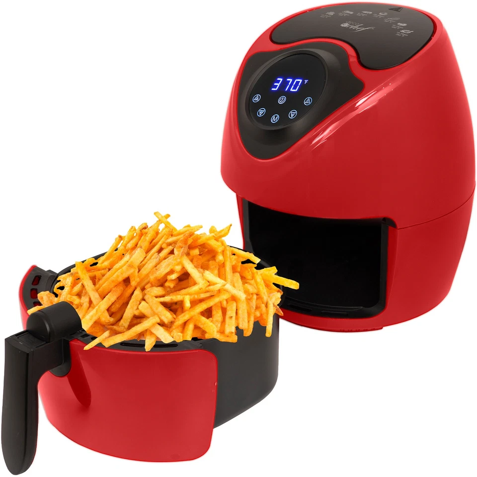 Deco Chef 3.7QT Electric Oil-Free Digital Air Fryer - Red