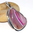 Fine Finish Pink Botswana Agate Huge Gemstone Handmade Pendant 2" GW