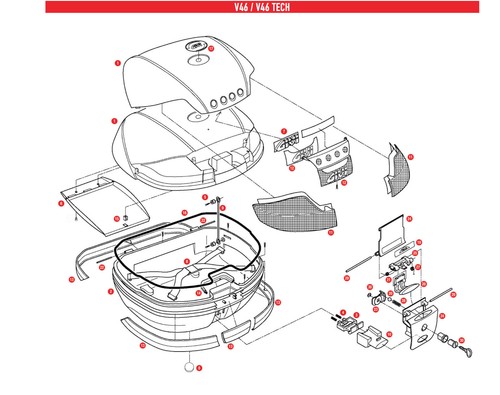 ZV45 REPLACEMENT GIVI OVAL BRAND for GIVI BAULE V46 and V46 TECH - Picture 1 of 1