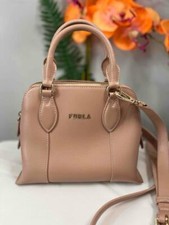 FURLA Blush Pink Pebbled Leather Top Handle Dome Satchel Bag