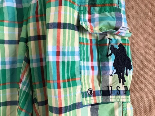NWT U.S. Polo ASSN. men’s plaid cargo swim trunks size 2XL x 10.5” polyester - Picture 5 of 12