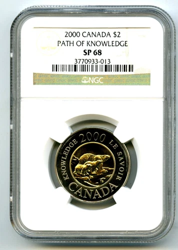 2000 CANADA $2 TOONIE NGC SP68 PATH OF KNOWLEDGE LOW POPULATION=3
