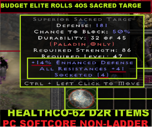 Diablo2 sacred targe