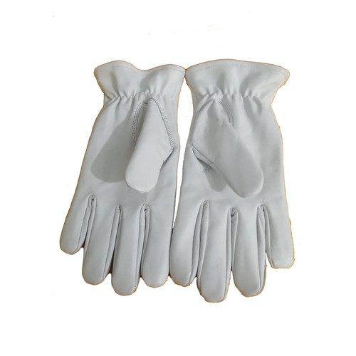 Par de guantes bordados de cuero genuino Masonic Regalia OES - Imagen 2 de 4