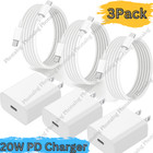 20W Usb Type C Fast Charger For iPhone 14/13/12/11/8 Pd Power Adapter Cable Lot