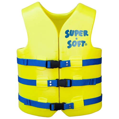 TRC Recreation Super Soft XS Life Jacket Vinyl Coated Foam Swim Vest, Yellow video thumbnail