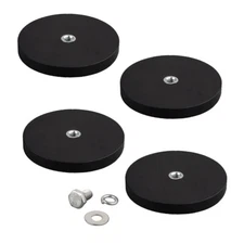 4PCS Rubber Coated Round Magnet 60LBS  M6 Female Threaded Magnetic Mounting